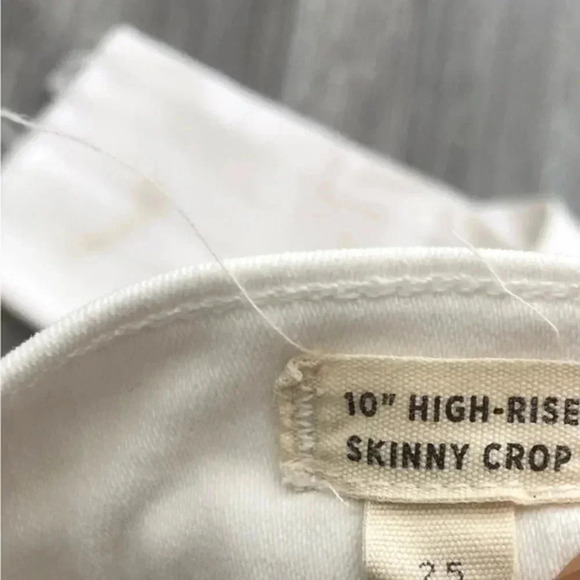 Madewell 10"High Rise Skinny Crop Jeans in Pure White Button Front Edition SZ 25 - Picture 10 of 13